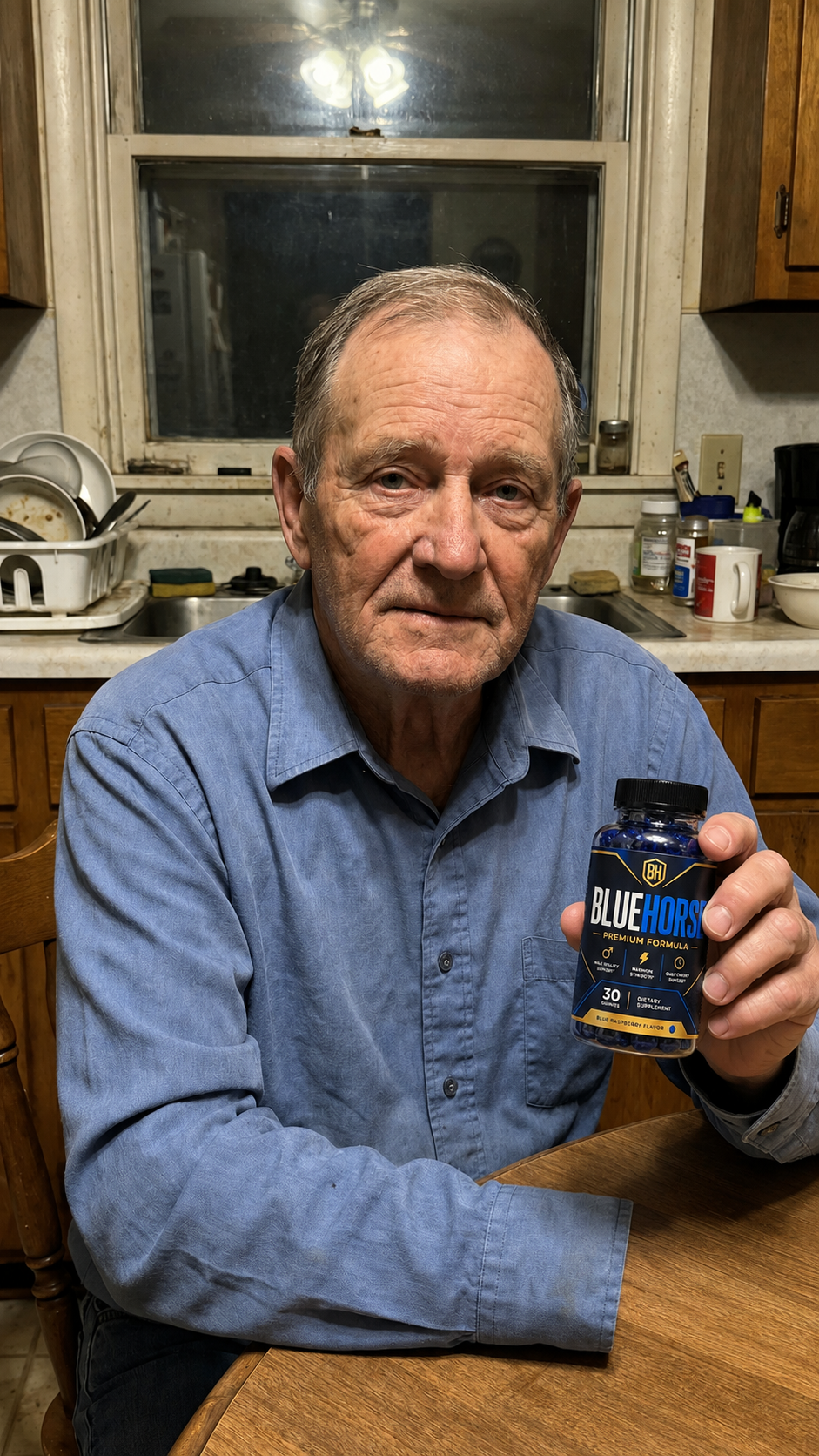 James holding Blue Horse